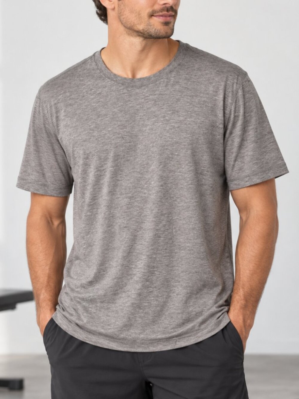 Lululemon Men's Gray Crew Neck T-shirt Medium Tshirt
